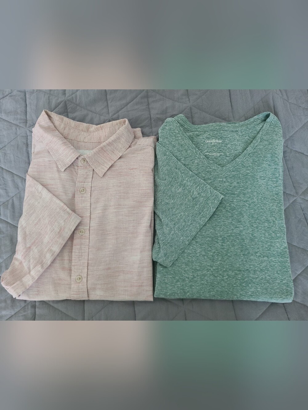Goodfellow & Co Men's Lot Of 2 Shirts Size XL Button up V-neck Tee T-Shirt Top